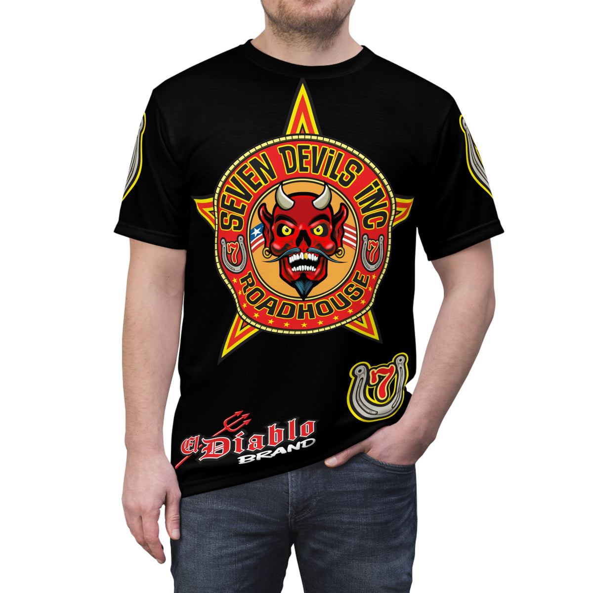 Seven Devils Inc. Roadhouse Graphic Tee - Motorcycle Custom Riding Super Tee - This is THE Super Tee you want to wear !!!!
