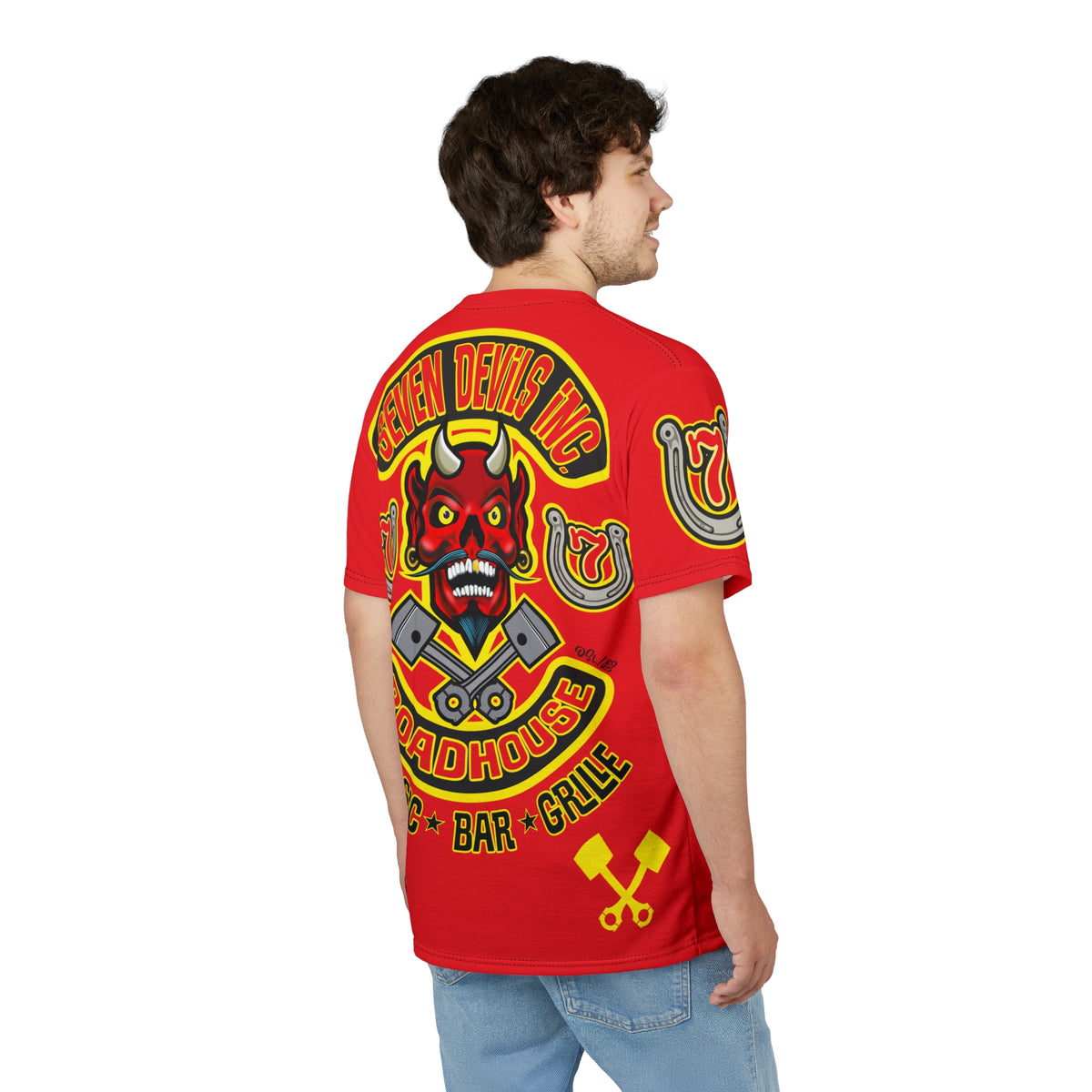 Seven Devils Inc. Roadhouse HiViz Graphic Tee - Motorcycle Custom Riding Super Tee