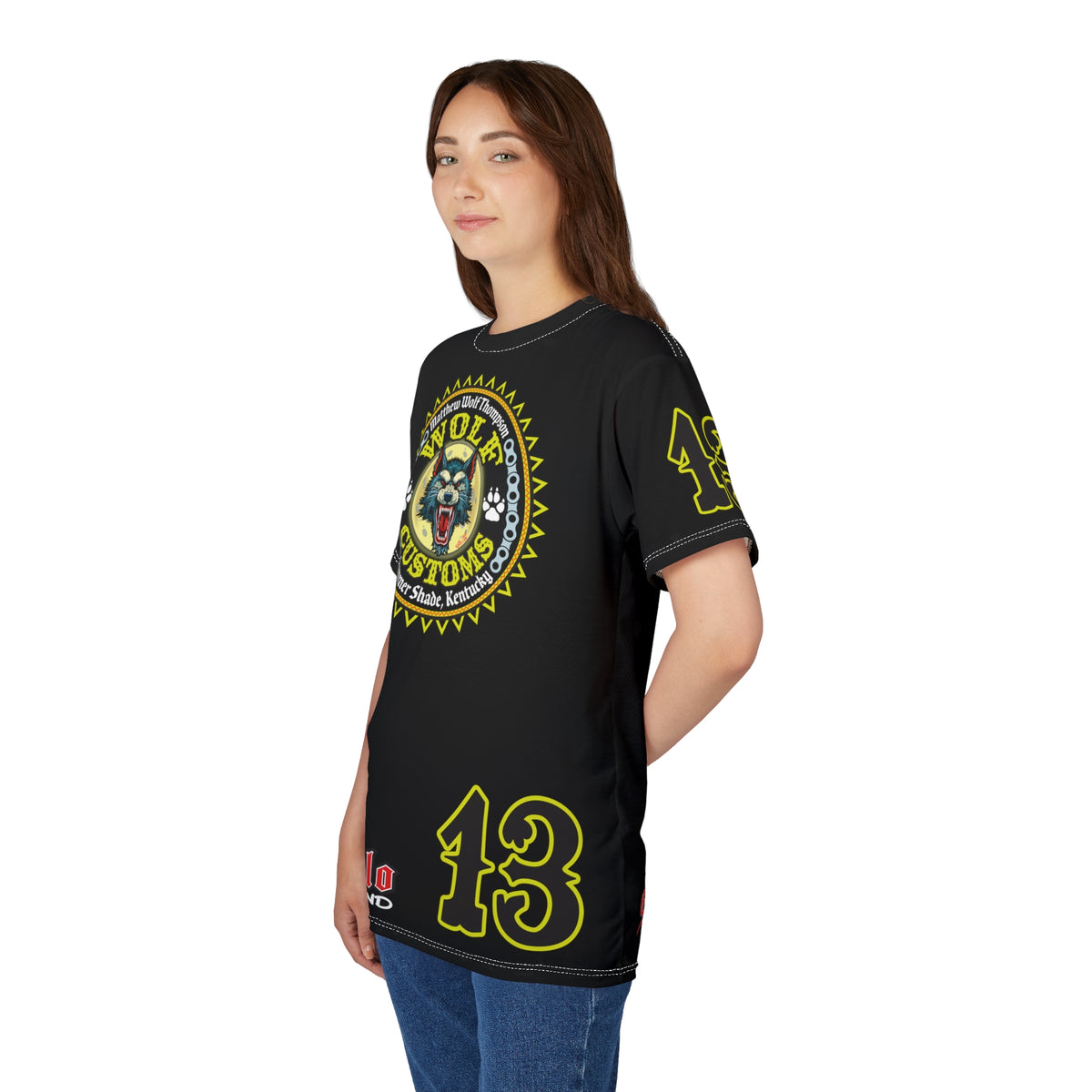 SRT MWT Wolf Customs 13 Black Graphic Super Riding Tee — Retro Motorcycle Club Shirt, The Best Biker Riding Tee EVER !!!