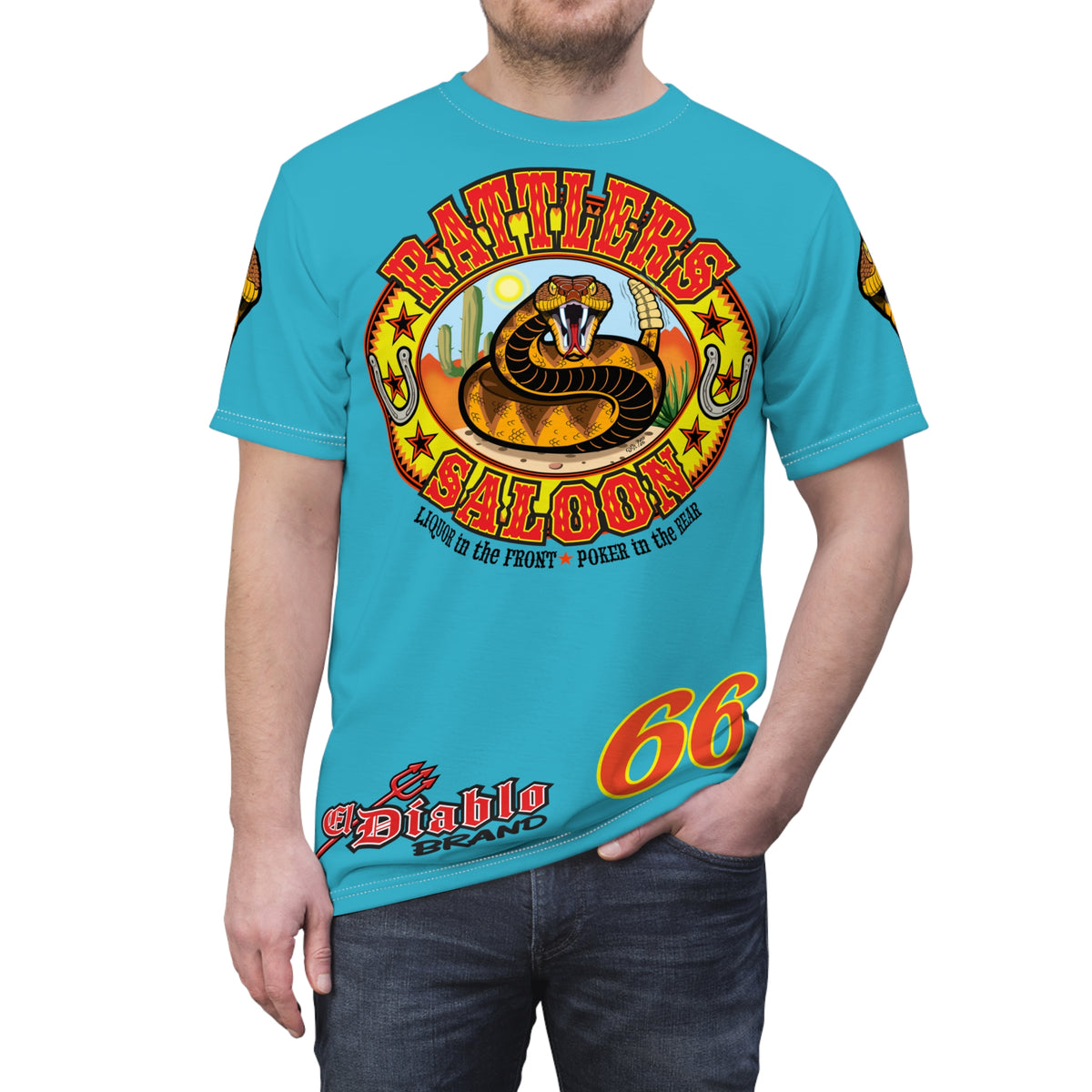 Rattlers Saloon  BADAZZ SUPER TEE — Vintage Biker 66 Graphic Shirt