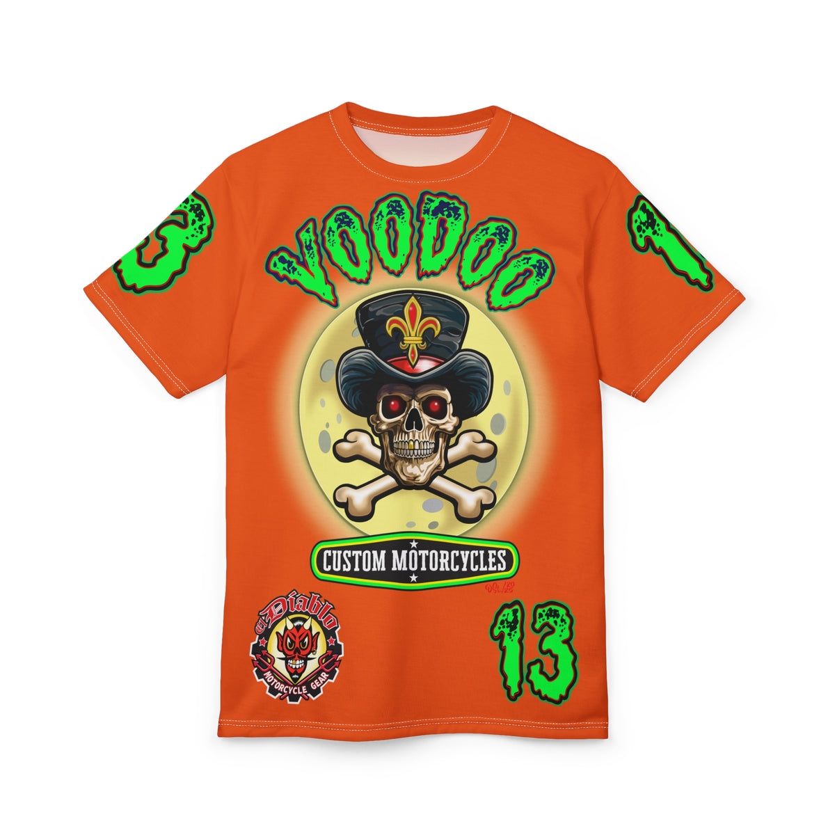 Voodoo Lucky 13 Motorcycle Ultimate HiViz Super Tee, XL Graphics , Custom Riding Apparel