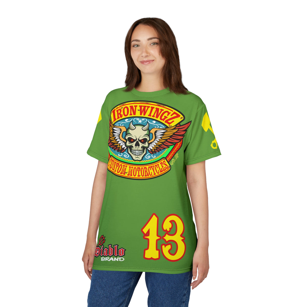 Iron Wingz Garage HiViz Super Tee, Unisex Graphic T-Shirt, Rockabilly Style Shirt,  Perfect Gift for Bikers