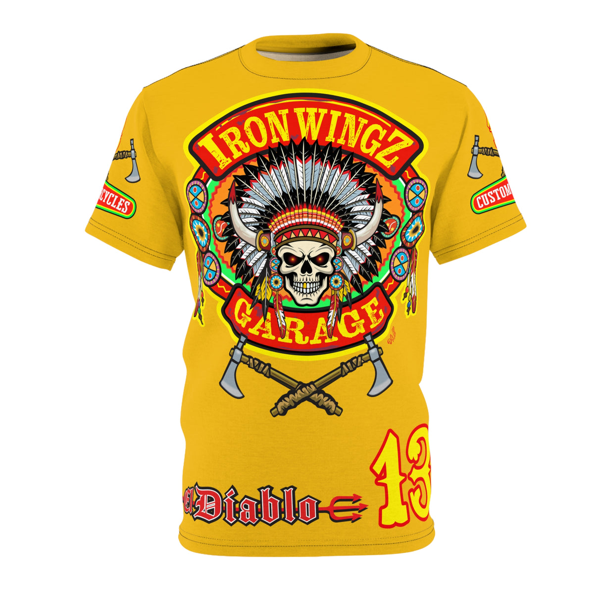 Iron Wingz Garage HiViZ Motorcycle Rider Super Tee