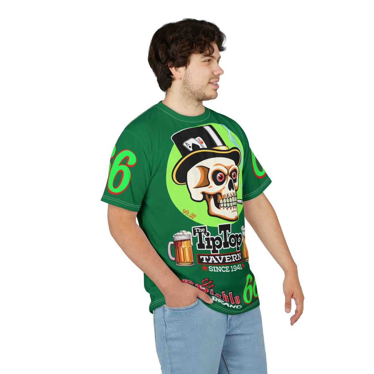 Tip Top Tavern Dive Bar Super Tee - Special Edition Mean Green + XL Graphics - America's Best Dive Bar - Bikes Beers Babes & Bros. - Biker Bar Tee