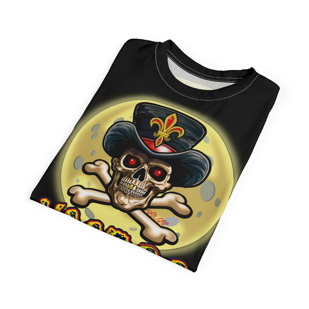 Voodoo Custom Motorcycles Black Magic HiViz Tee, Edgy Graphic Biker Shirt