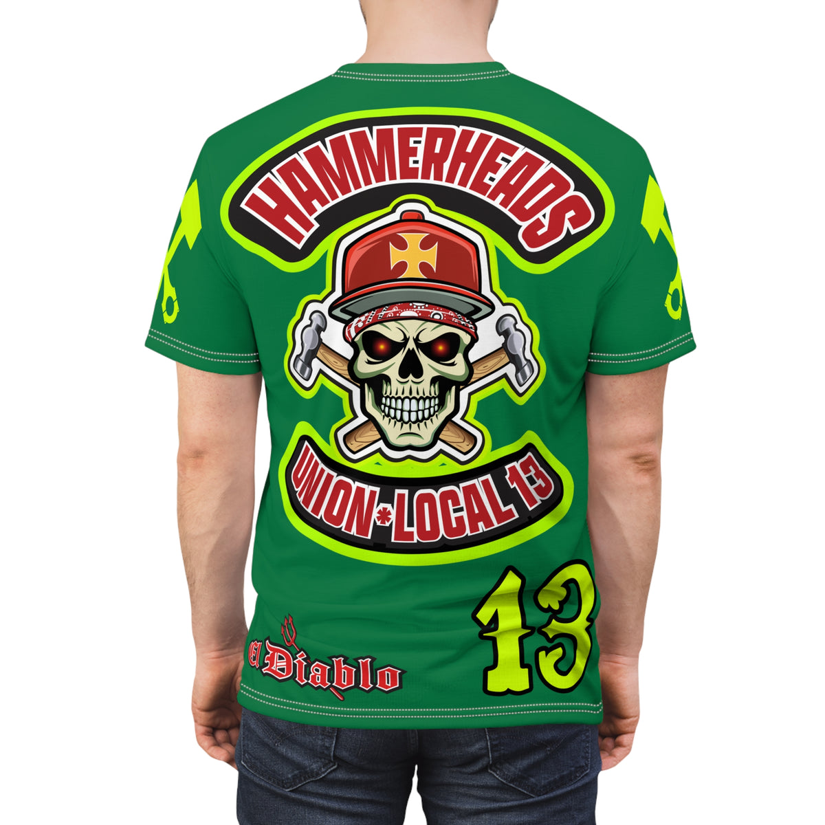Hammerheads Union Local 13 -  SoCal 619 Special Edition - Custom HiViz Motorcycle Riding Tee Shirt _ Super Comfort and Fit