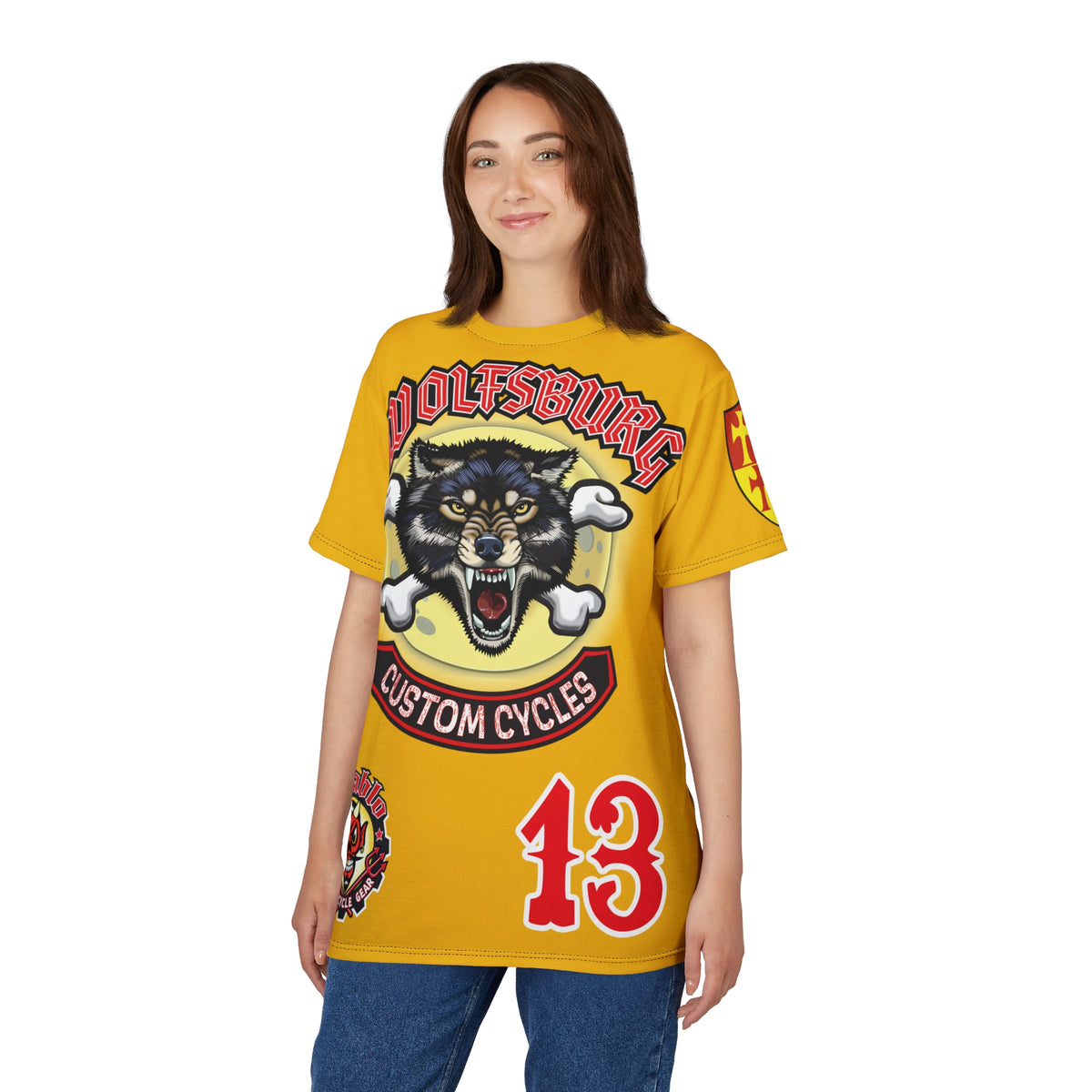 Wolfsburg Custom Cycles HiViz Graphic Super Tee for Bikers