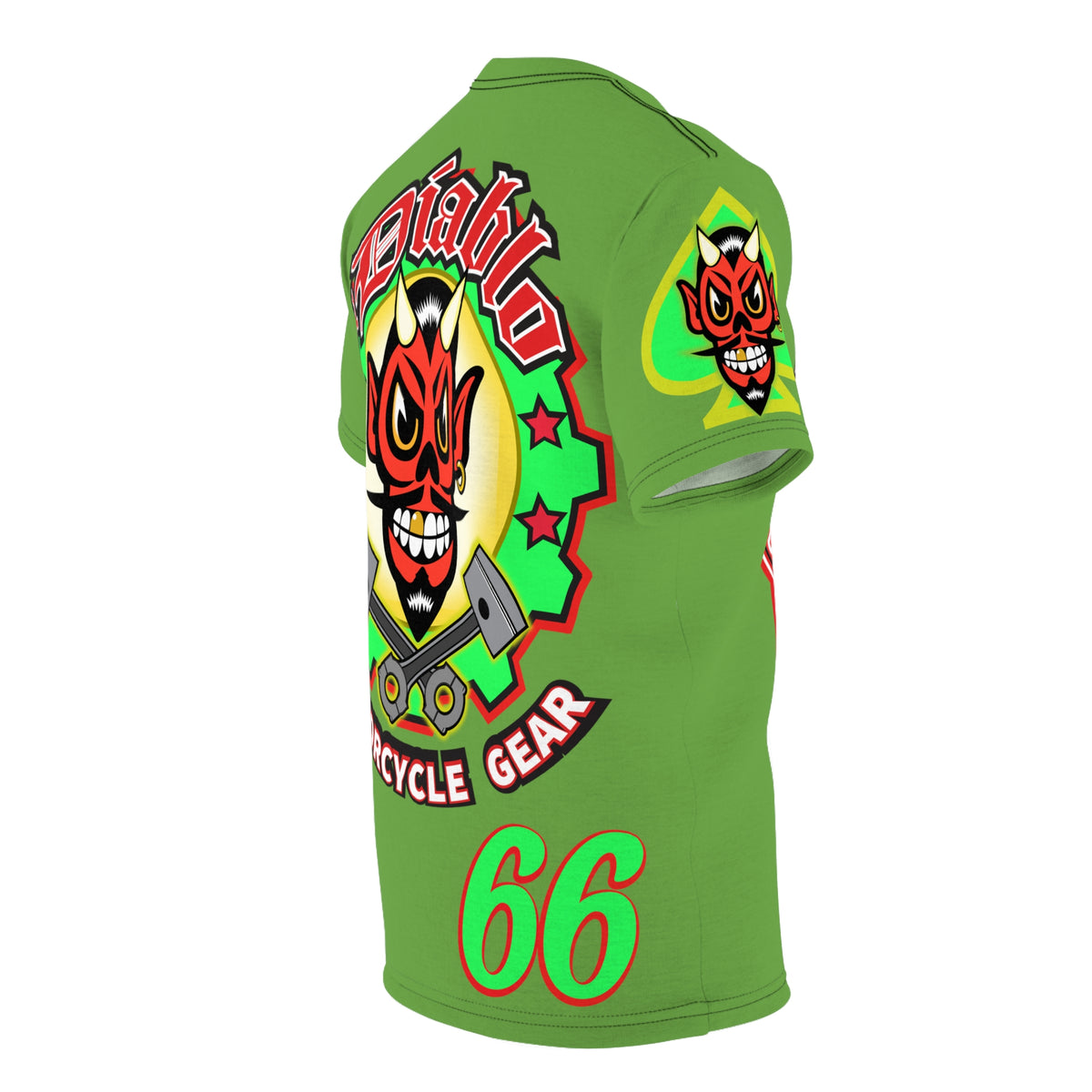 El Diablo Motorcycle Threads - HiViz Color - Edgy Super Tee for Biker Enthusiasts