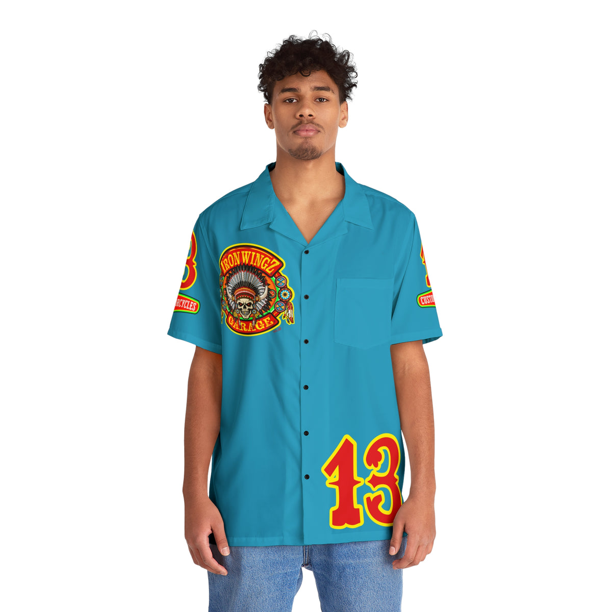 Big Bopper Men's Hawaiian Shirt - Loose, Comfortable Button Up Shirt for Easy Breezy Riding - Sizes to 5XL