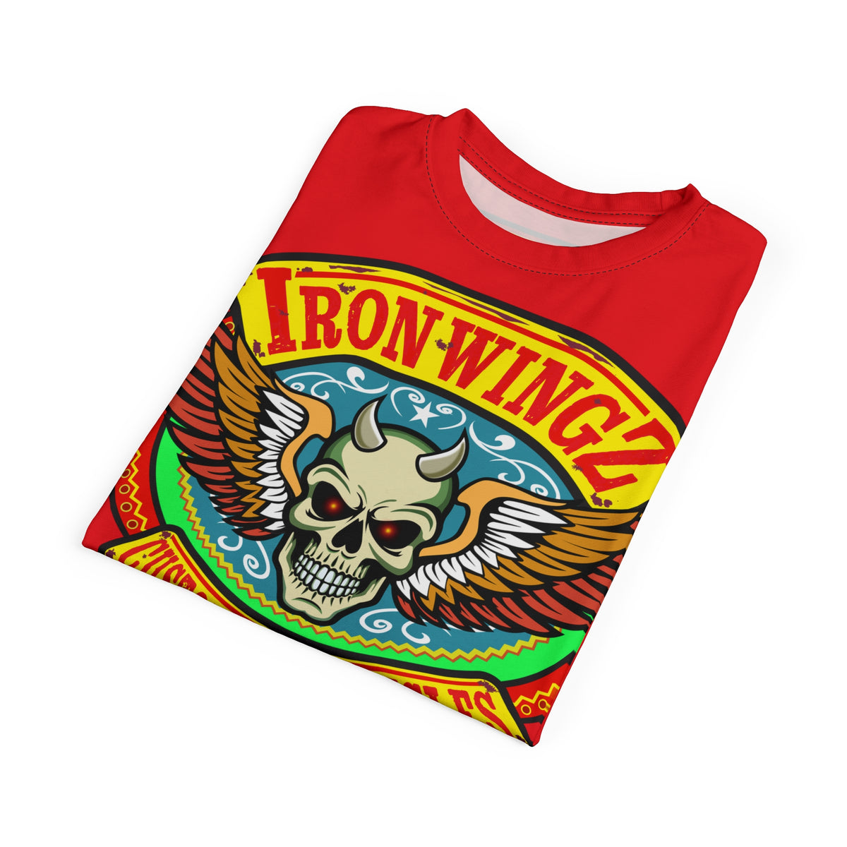 Iron WingZ Customs HIviz Graphic Super Tee, Edgy Streetwear, Customized Apparel, Gift for Bikers