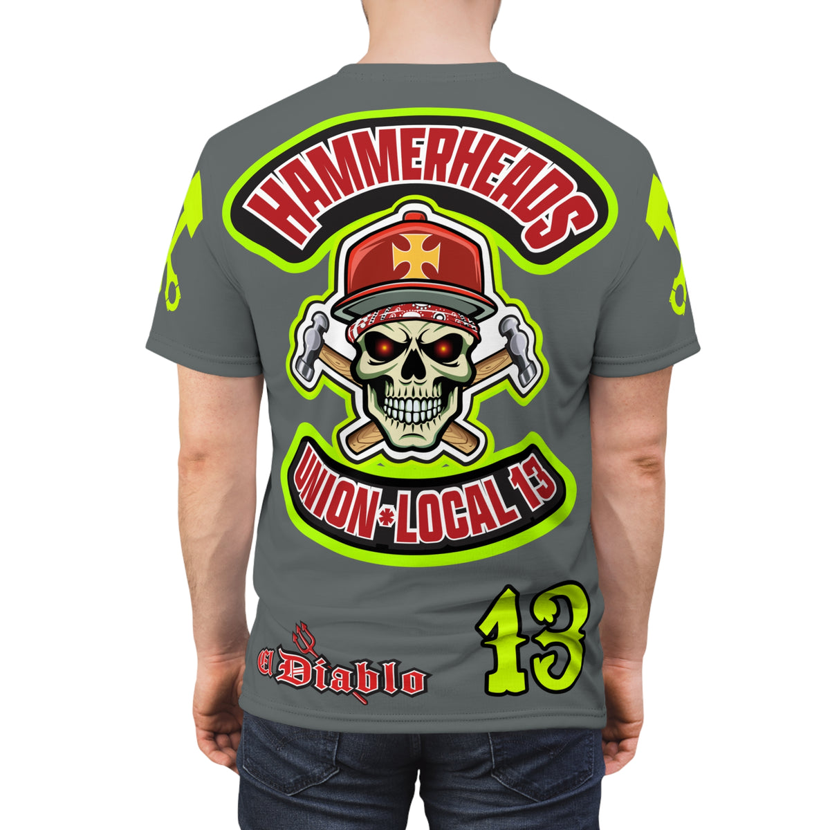 Hammerheads Union Local 13 - Custom Motorcycle Riding Tee Shirt _ Super Comfort and Fit