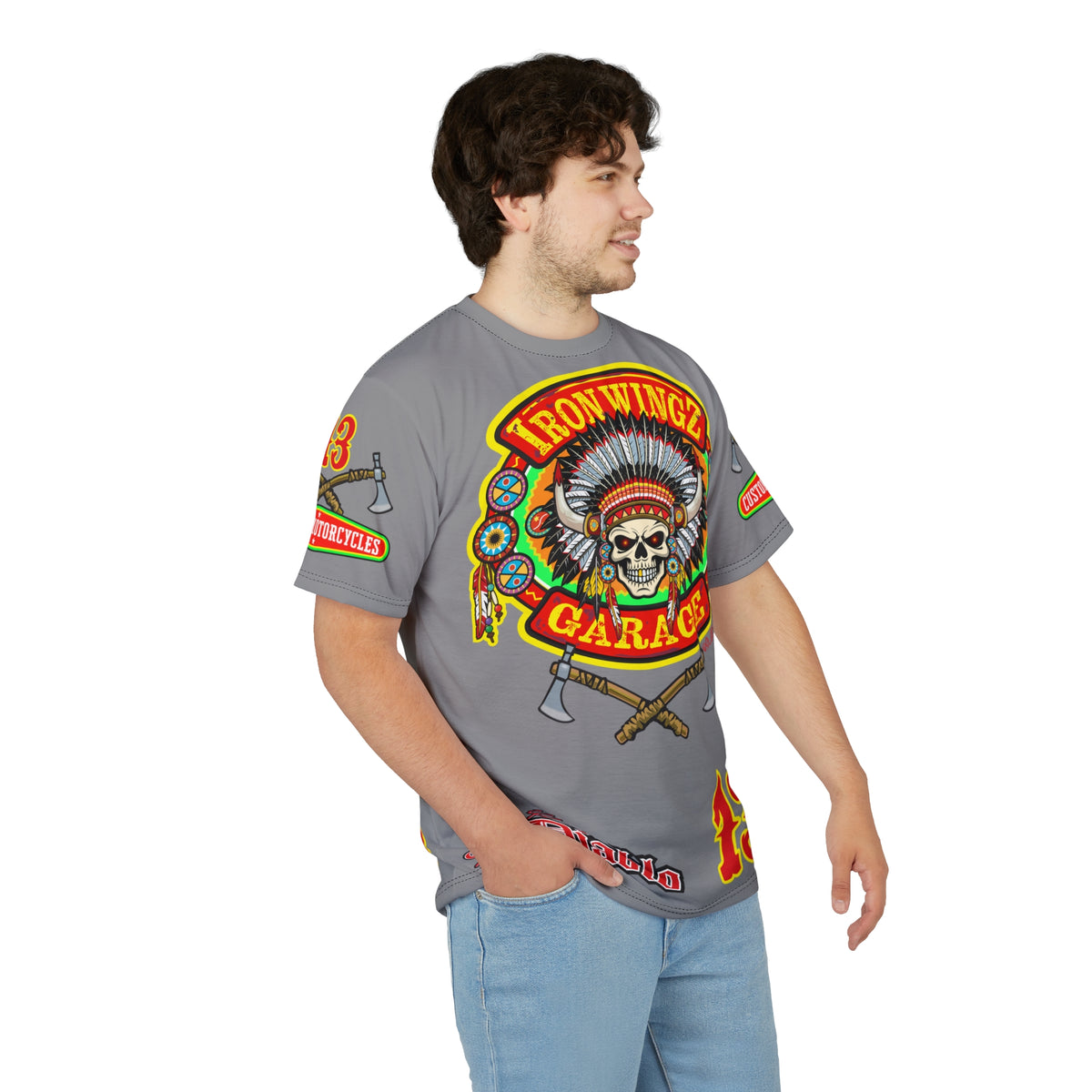 Iron Wingz Garage HiViZ Motorcycle Rider Super Tee