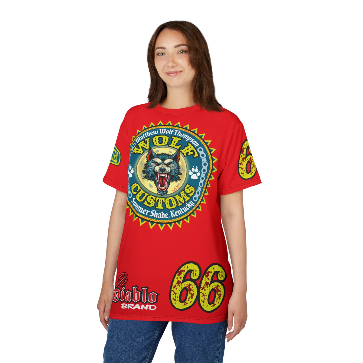MWT Wolf Customs '66 Graphic HiViZ Super Tee — Retro Motorcycle Club Shirt, The Best Biker Riding Tee EVER !!!