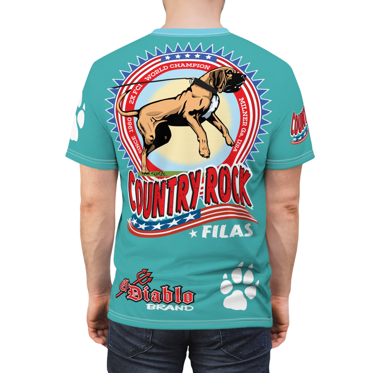 Copy of Country Rock Filas Graphic Super Tee — El Diablo Brand Paw Print T-Shirt 4Braylee