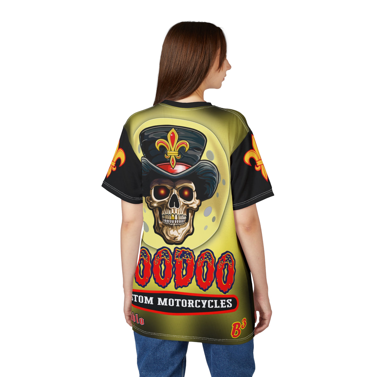 VooDoo Customs Tie Dye Black & Yelo Blast HiViz Super Tee for Harley Riders