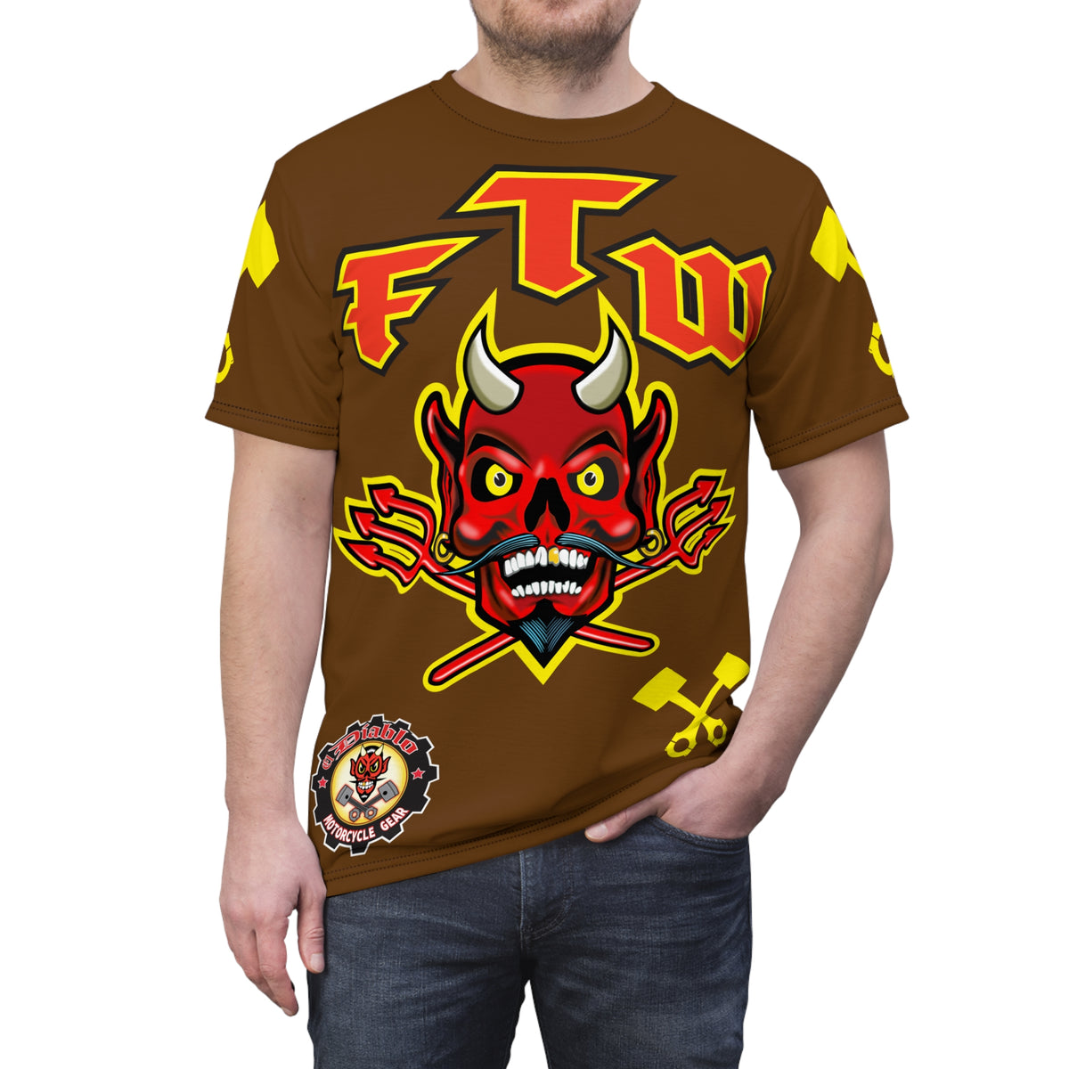FTW Motorcycle Riders Super Tee - Edgy HiViz Colour Graphics - Show Your Attitude in Style