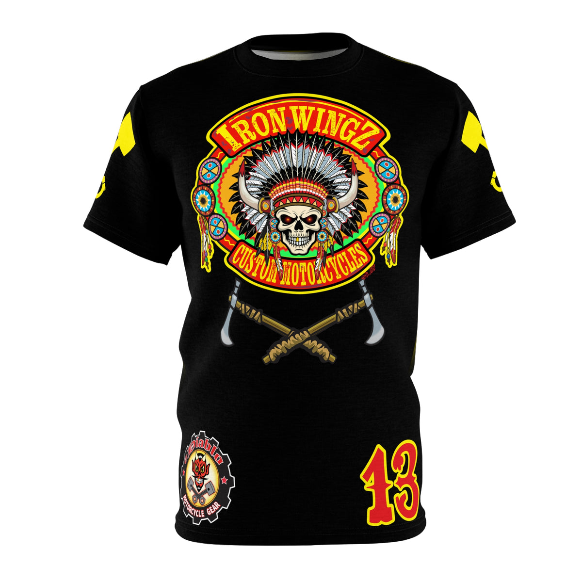 SRT Iron WingZ Customs HIviz Graphic Super Riding Tee, Edgy Streetwear, Customized Apparel, Gift for Bikers