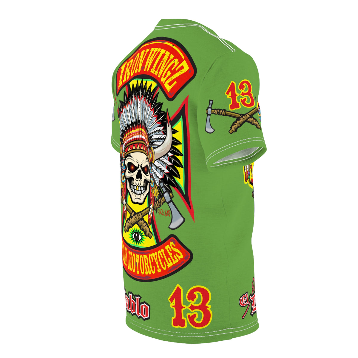 Iron Wingz Garage HiViZ Motorcycle Rider Super Tee