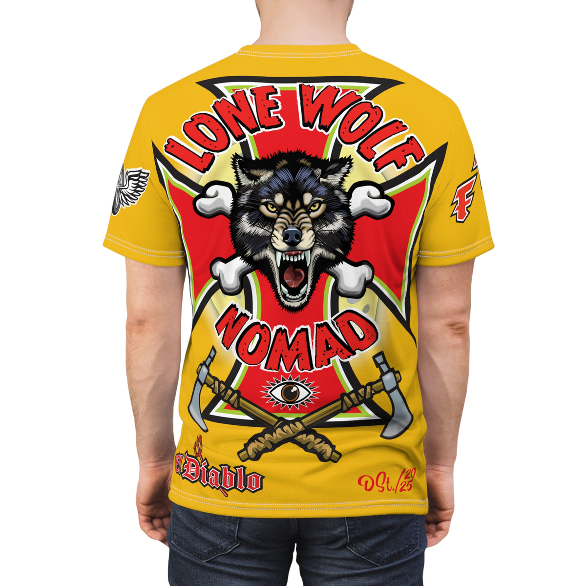 Lone Wolf Nomad HiViz Super Tee - For The Independent No Club Bikers For Life