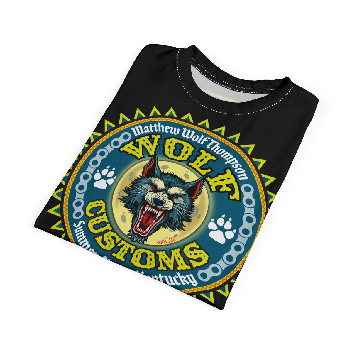 MWT Wolf Customs '66 Graphic HiViZ Super Tee — Retro Motorcycle Club Shirt, The Best Biker Riding Tee EVER !!!