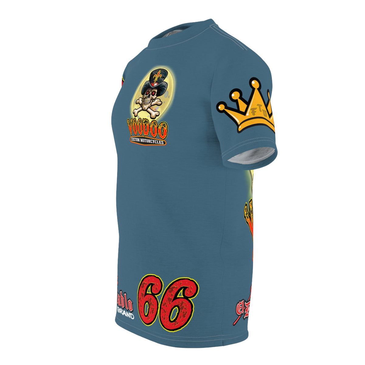 SRT VooDoo Custom Motorcycles Route 66 Unisex Super Tee - High Performance Riding Gear