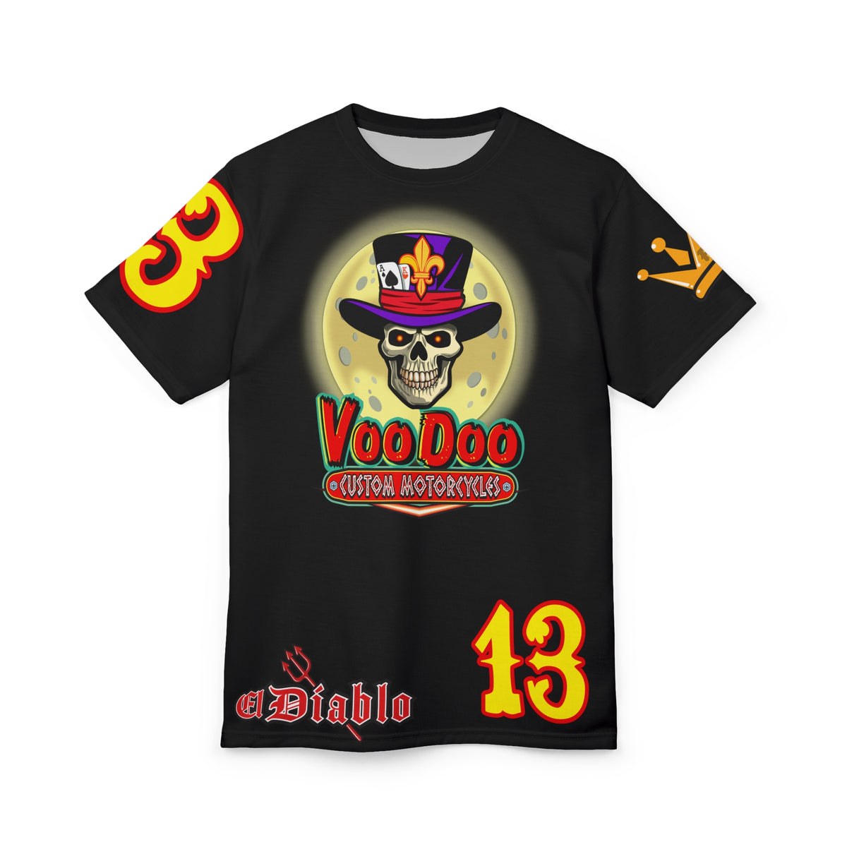 VooDoo Custom Motorcycles HiViz Unisex Graphic Biker Tee