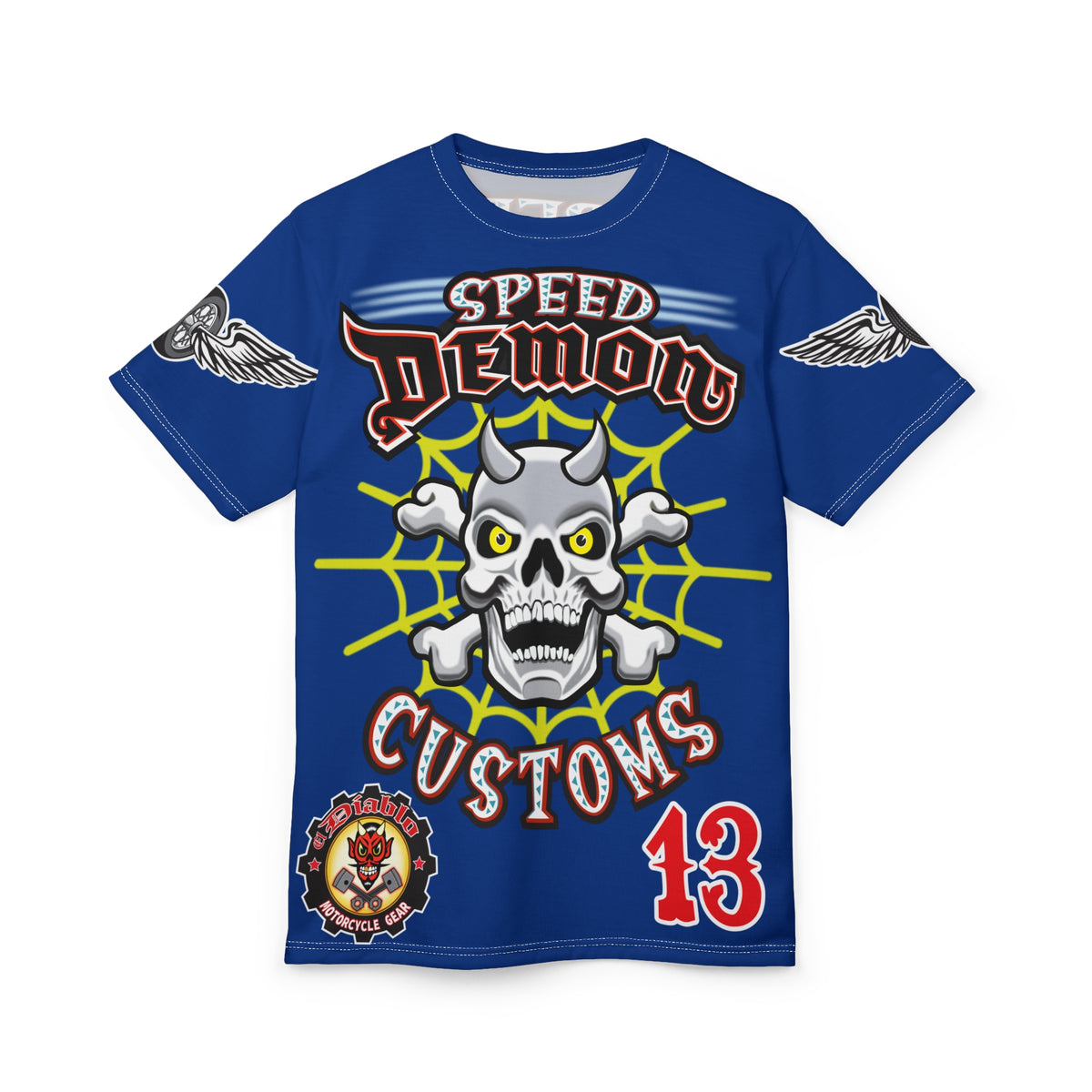 Speed Demon Customs Spectacular HiViz Super Tee - Devilishly Demented Bold Biker Design