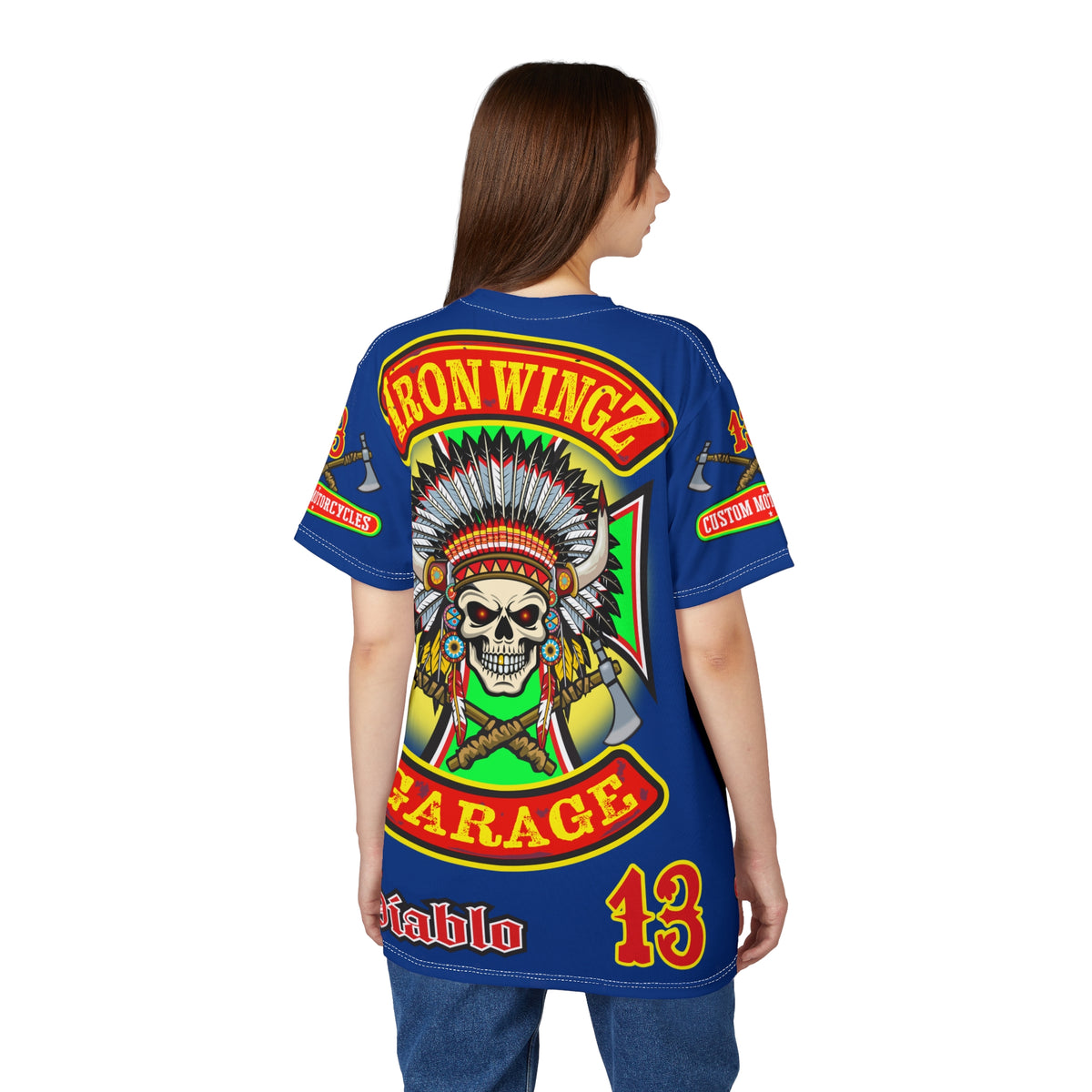Iron Wingz Garage HiViZ Motorcycle Rider Super Tee