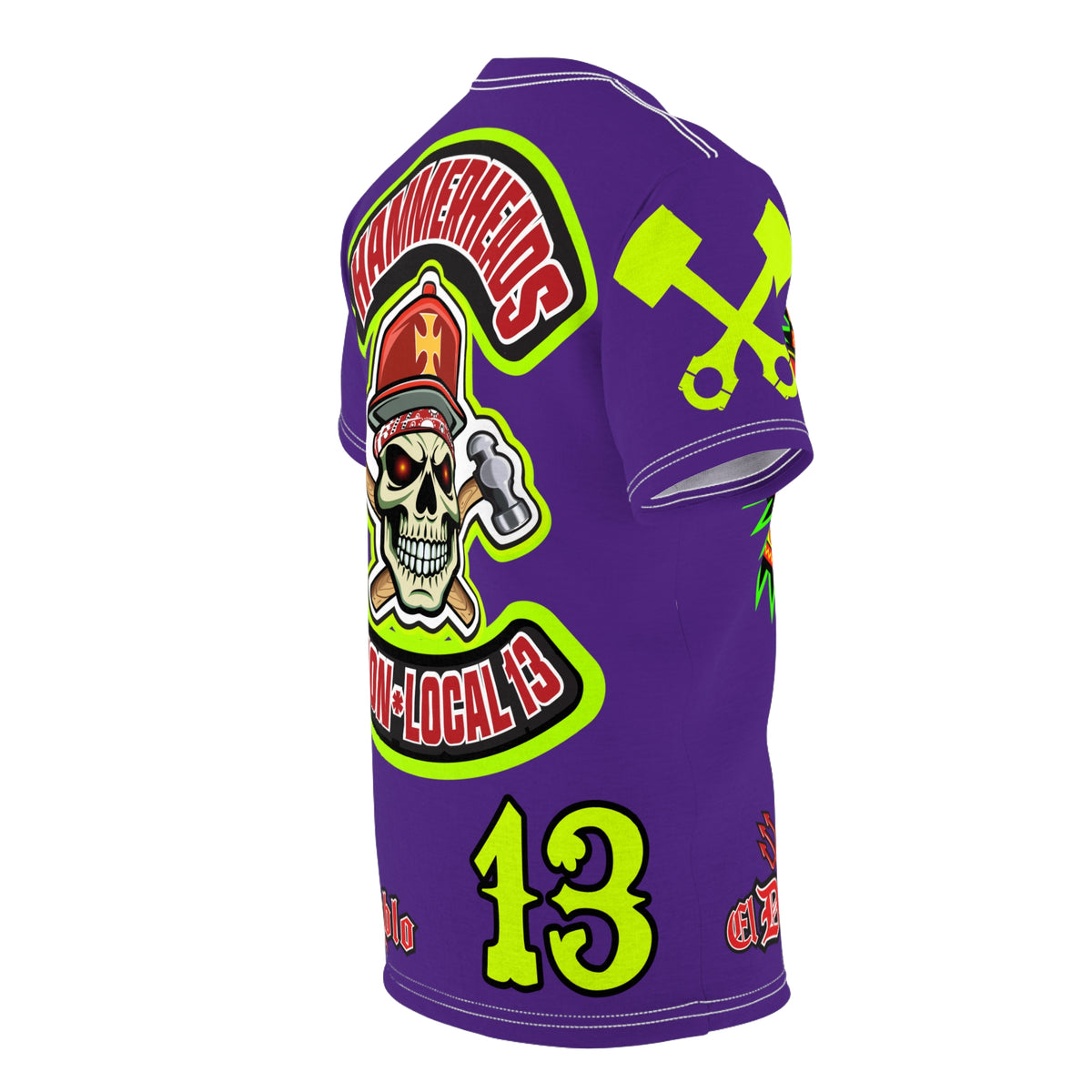 Hammerheads Union Local 13 -  SoCal 619 Special Edition - Custom HiViz Motorcycle Riding Tee Shirt _ Super Comfort and Fit