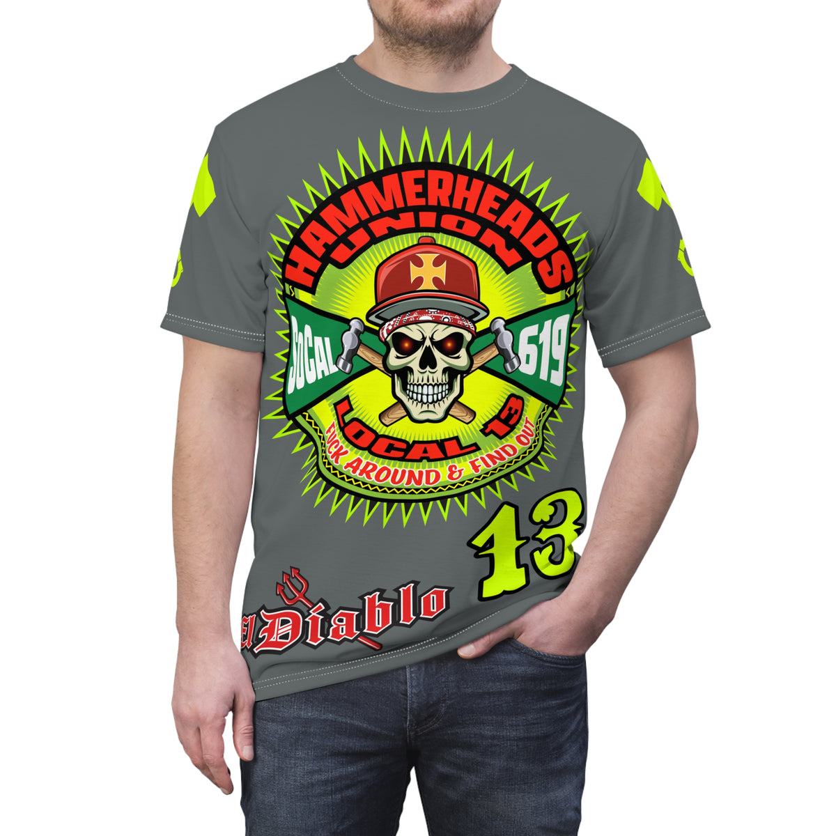 Hammerheads Union Local 13 - Custom Motorcycle Riding Tee Shirt _ Super Comfort and Fit