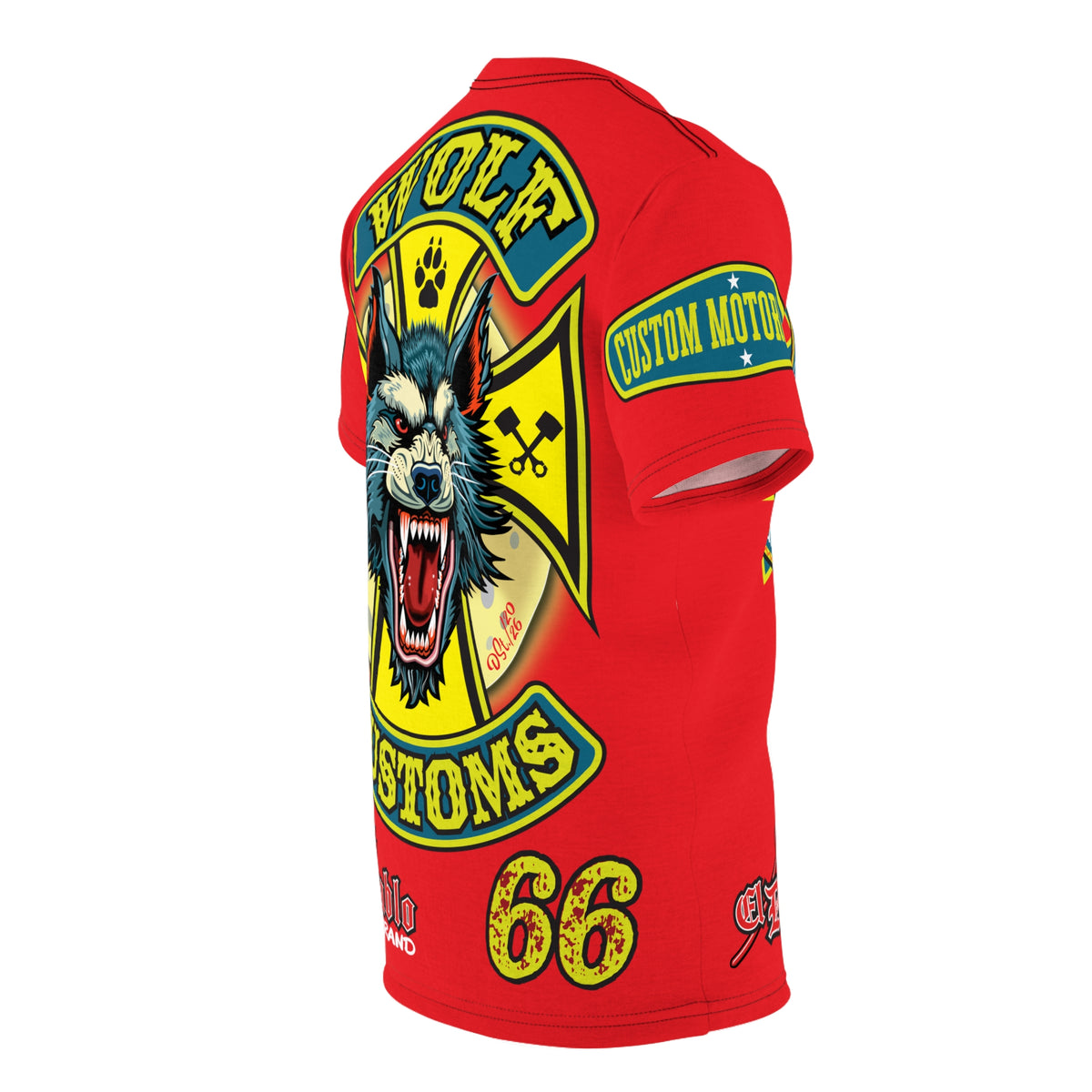 MWT Wolf Customs '66 Graphic HiViZ Super Tee — Retro Motorcycle Club Shirt, The Best Biker Riding Tee EVER !!!