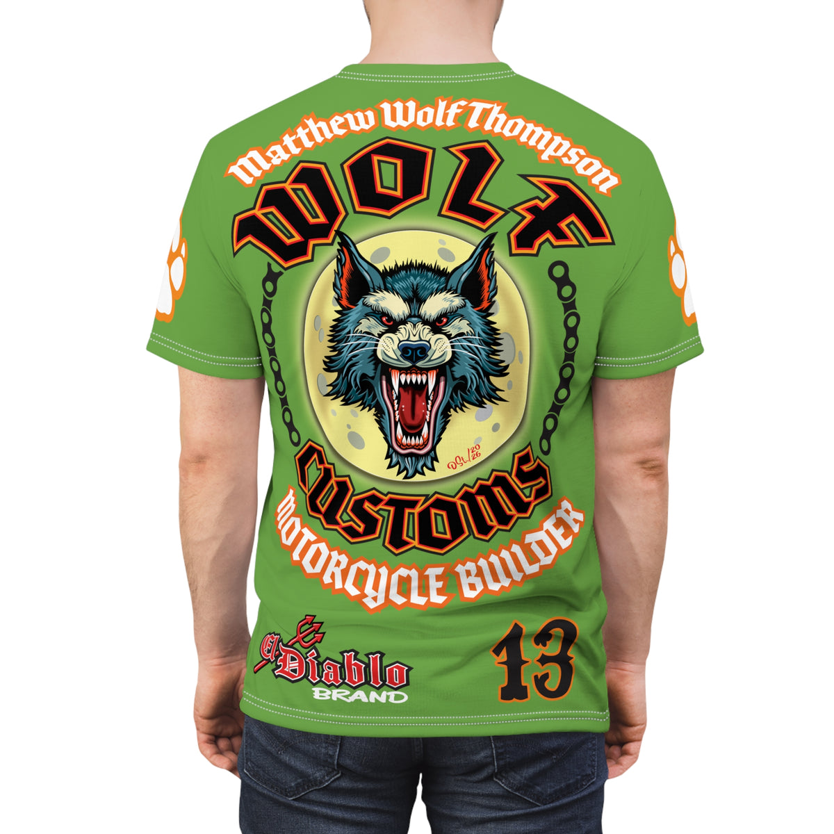 MWT Wolf Custom Motorcycles Super Tee — Viciously Cool High Performance Motorcycle Riding Shirt