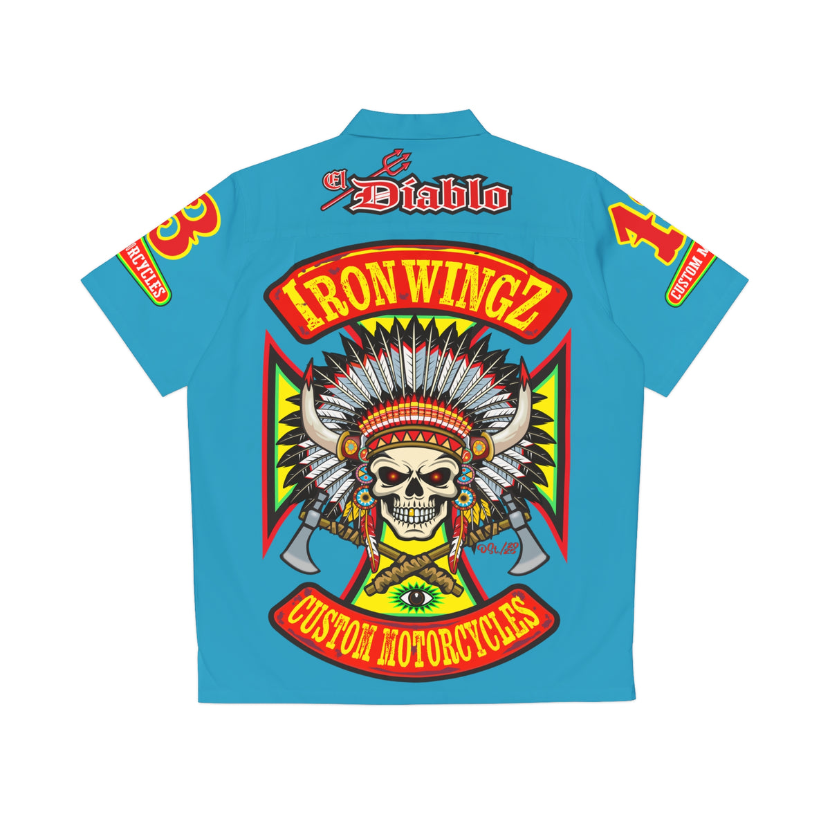 Big Bopper Men's Hawaiian Shirt - Loose, Comfortable Button Up Shirt for Easy Breezy Riding - Sizes to 5XL