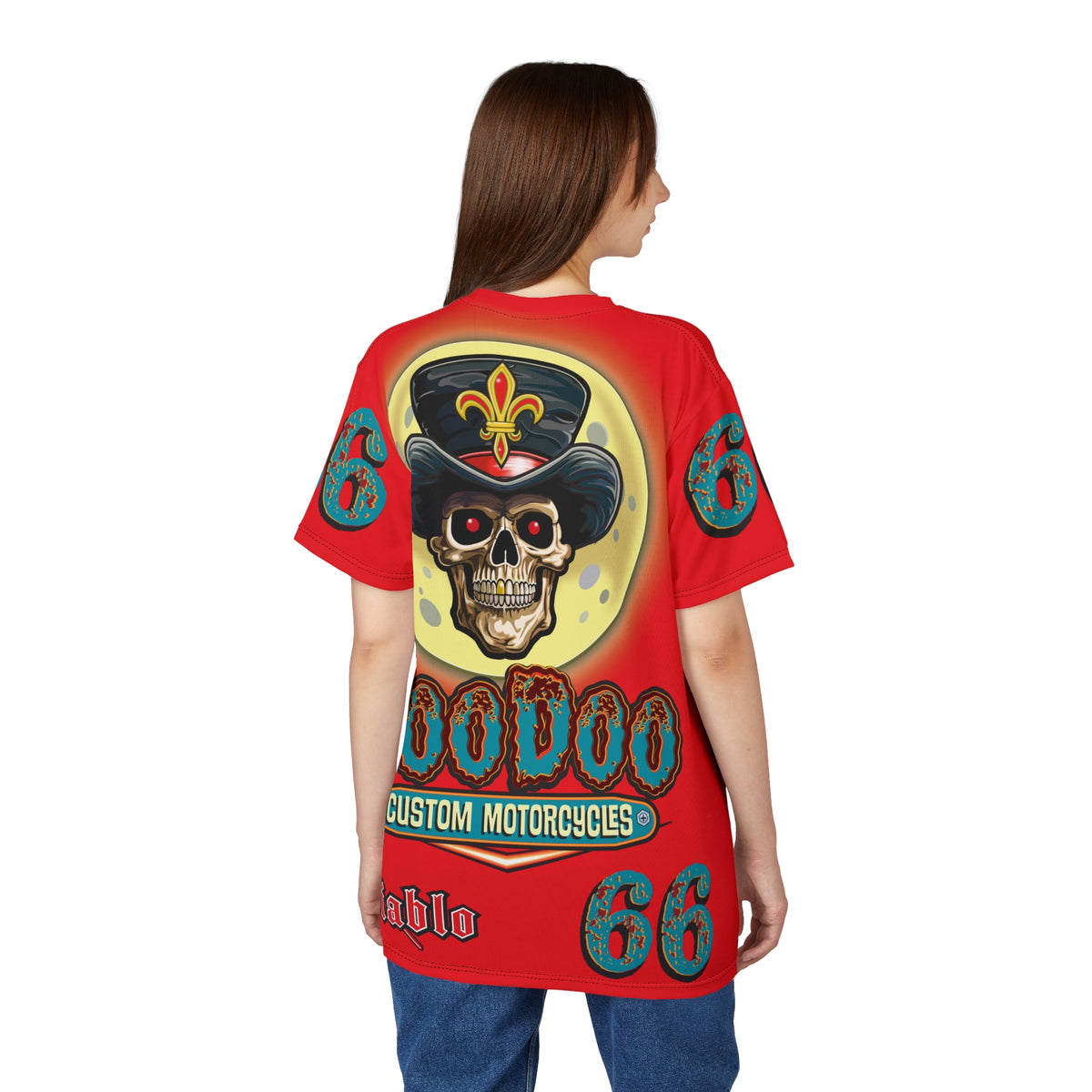 Voodoo Custom Motorcycles  Unisex HiViz Tee, Edgy Graphic Shirt, Motorcycle Apparel, Skull T-Shirt, Perfect for Bikers