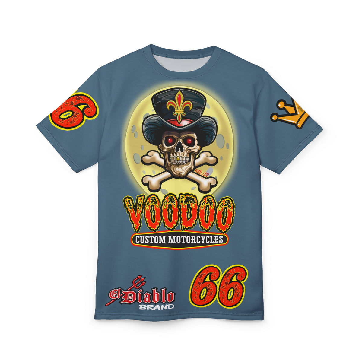 VooDoo Custom Motorcycles  Route 66 Unisex Super Tee - High Performance Riding Gear