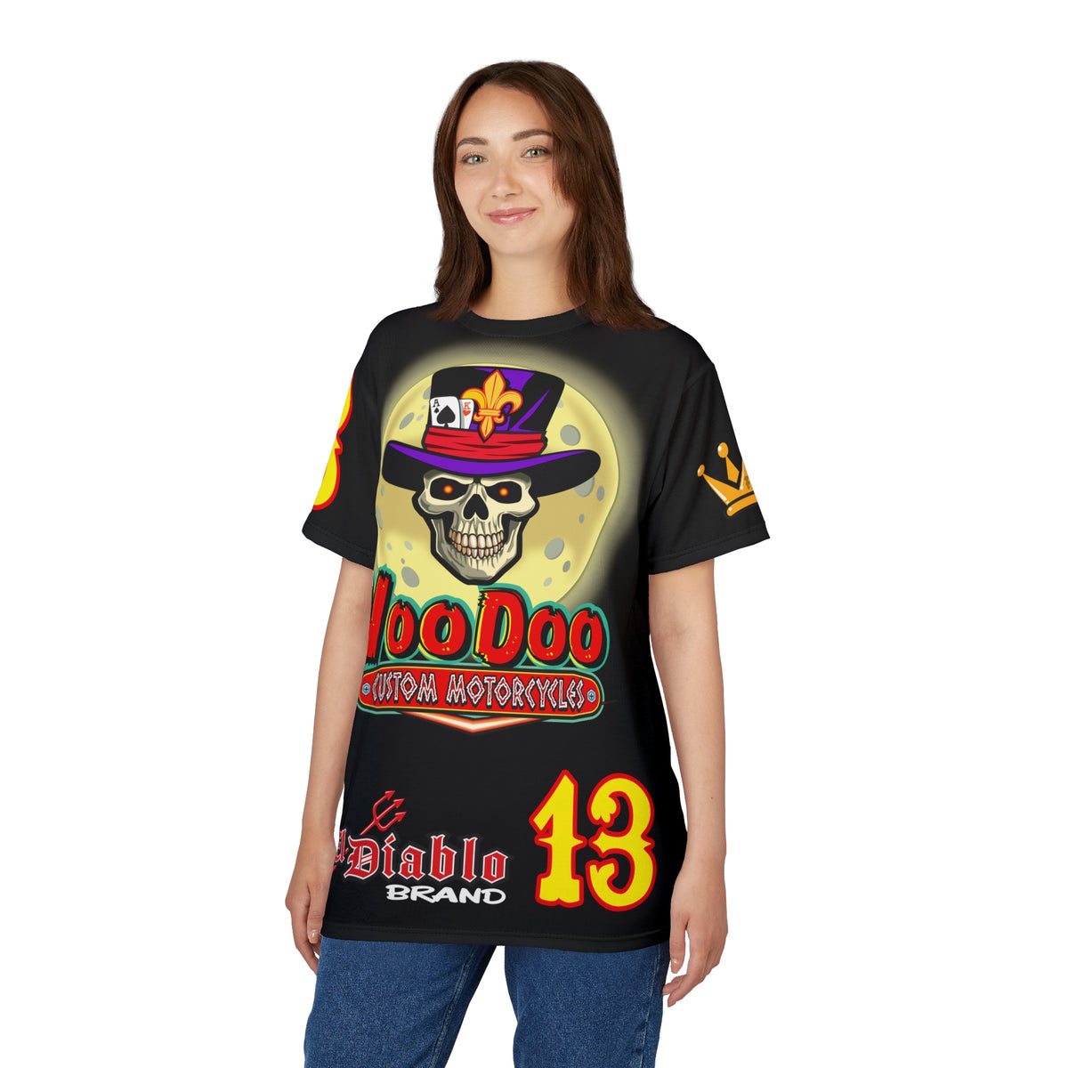 VooDoo Custom Motorcycles Black Magic Ultimate HiViz Graphics Biker Tee