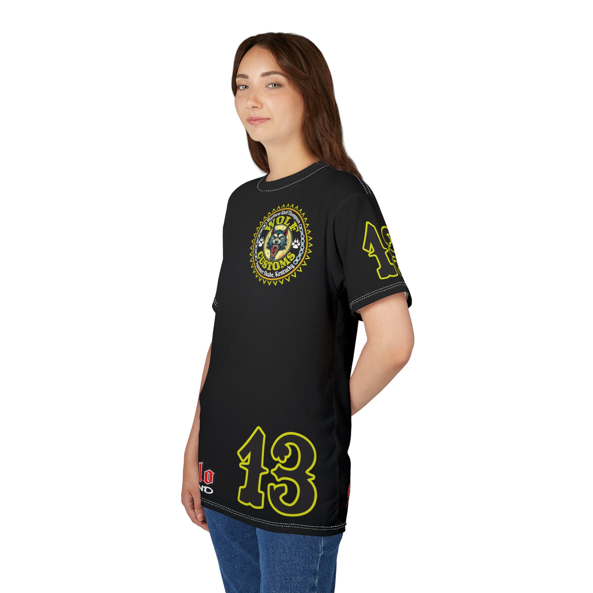 SRT MWT Wolf Customs 13 Black Graphic Super Riding Tee — Retro Motorcycle Club Shirt, The Best Biker Riding Tee EVER !!!