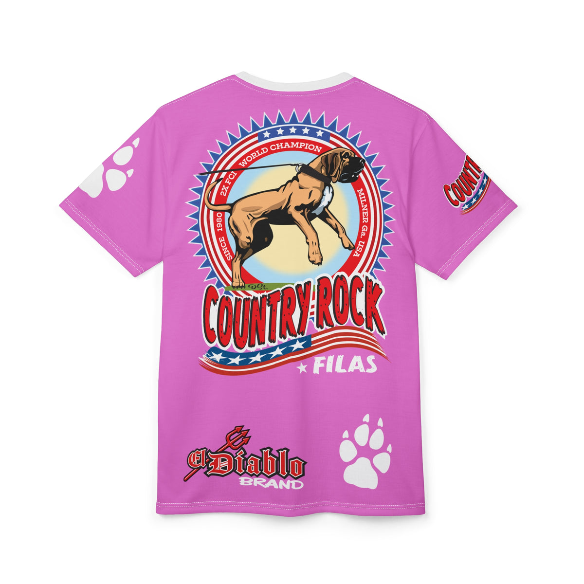 Country Rock Filas Graphic Super Tee — El Diablo Brand Paw Print T-Shirt 4Braylee