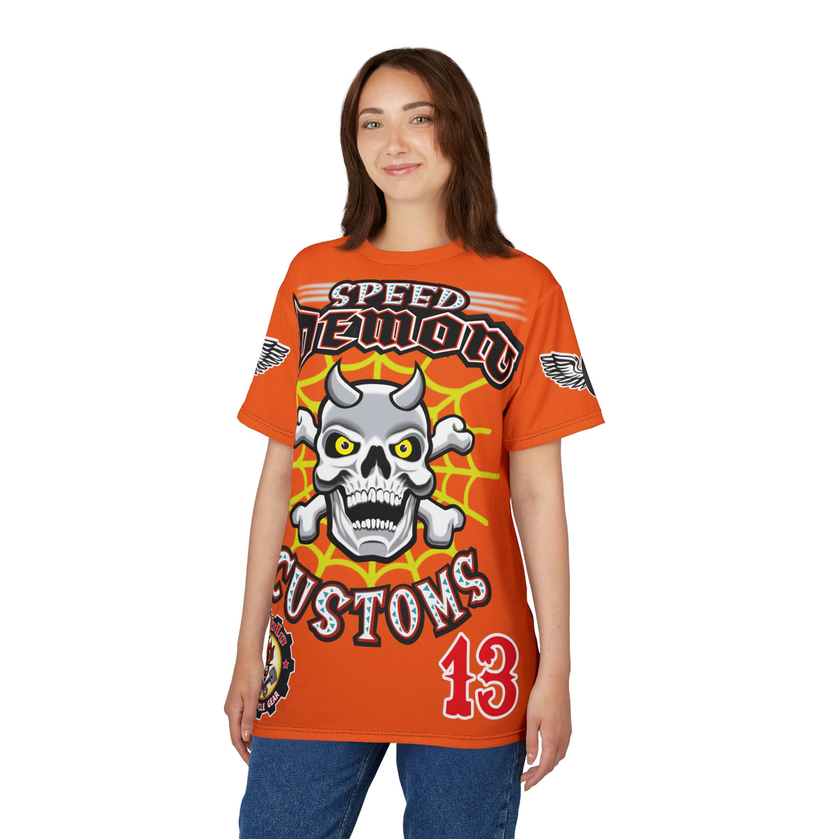 Speed Demon Customs Spectacular HiViz Super Tee - Devilishly Demented Bold Biker Design