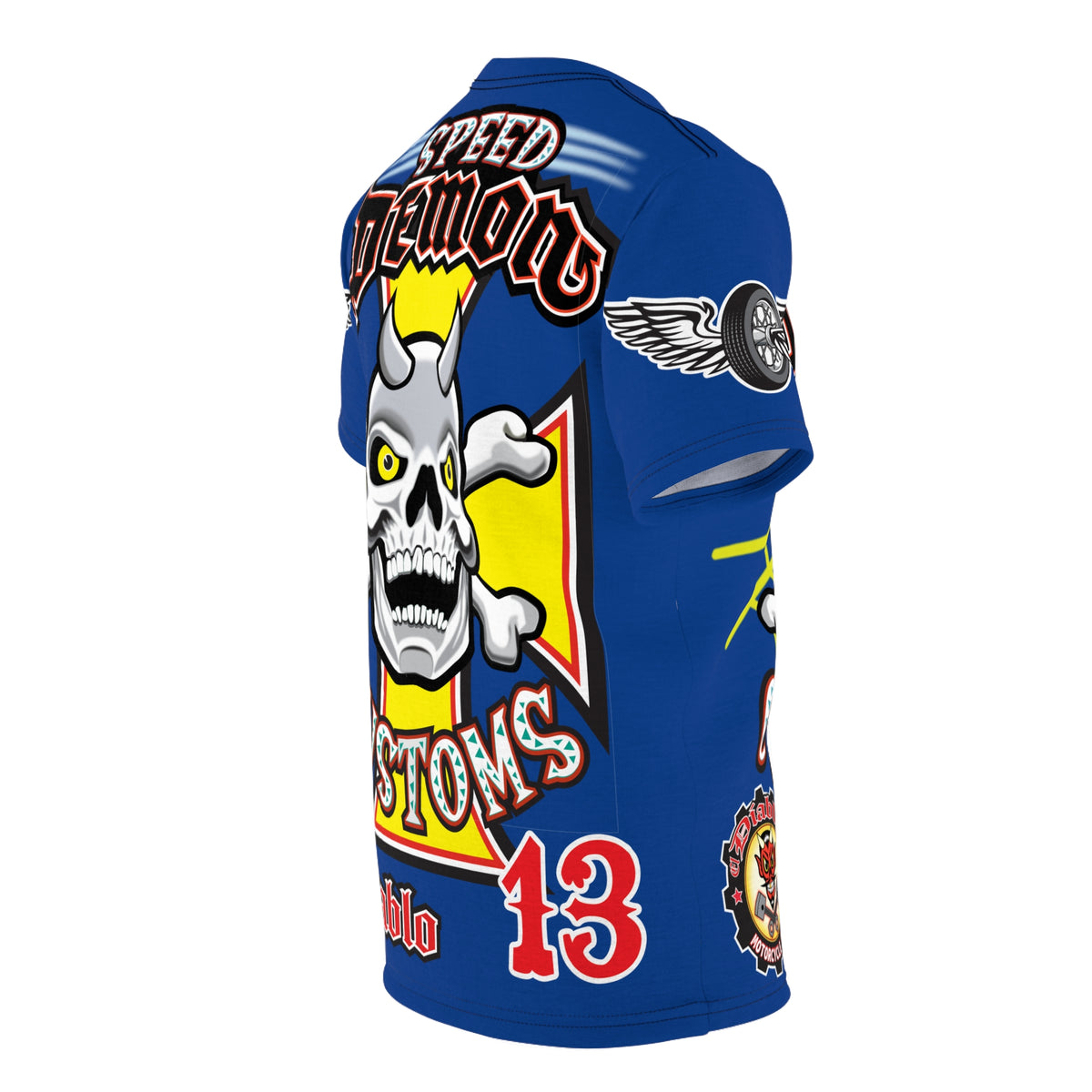 Speed Demon Customs Spectacular HiViz Super Tee - Devilishly Demented Bold Biker Design