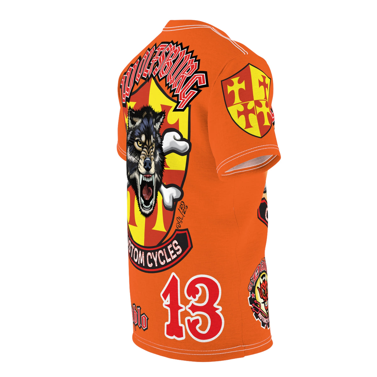Wolfsburg Custom Cycles HiViz Graphic Super Tee for Bikers