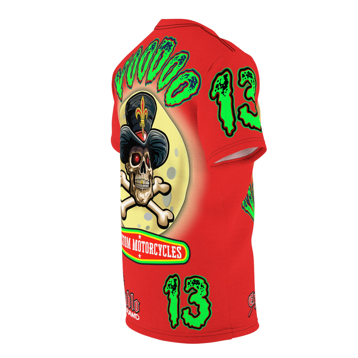 Voodoo Motorcycles HiViz Badass Super Tee, Unique Graphic Tee, Custom HiViZ Apparel