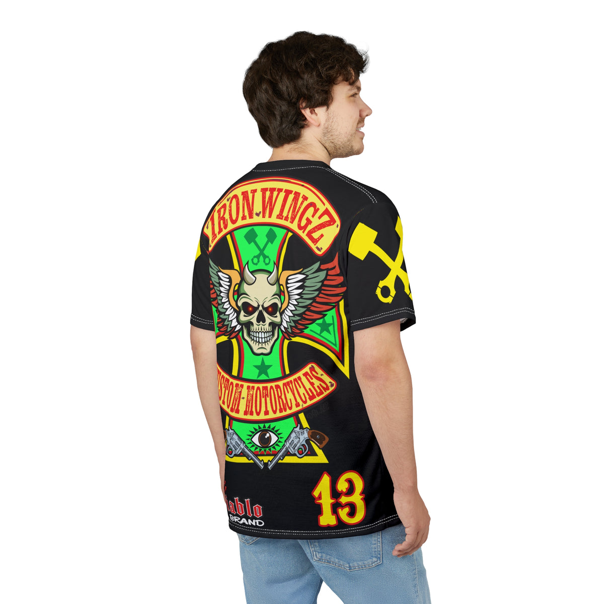 Iron Wingz Garage HiViz Super Tee, Unisex Graphic T-Shirt, Rockabilly Style Shirt,  Perfect Gift for Bikers