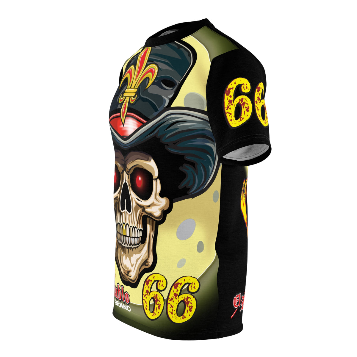 Voodoo Custom Motorcycles Black Magic XL HiViz Graphics Tee, Edgy Graphic Biker Shirt