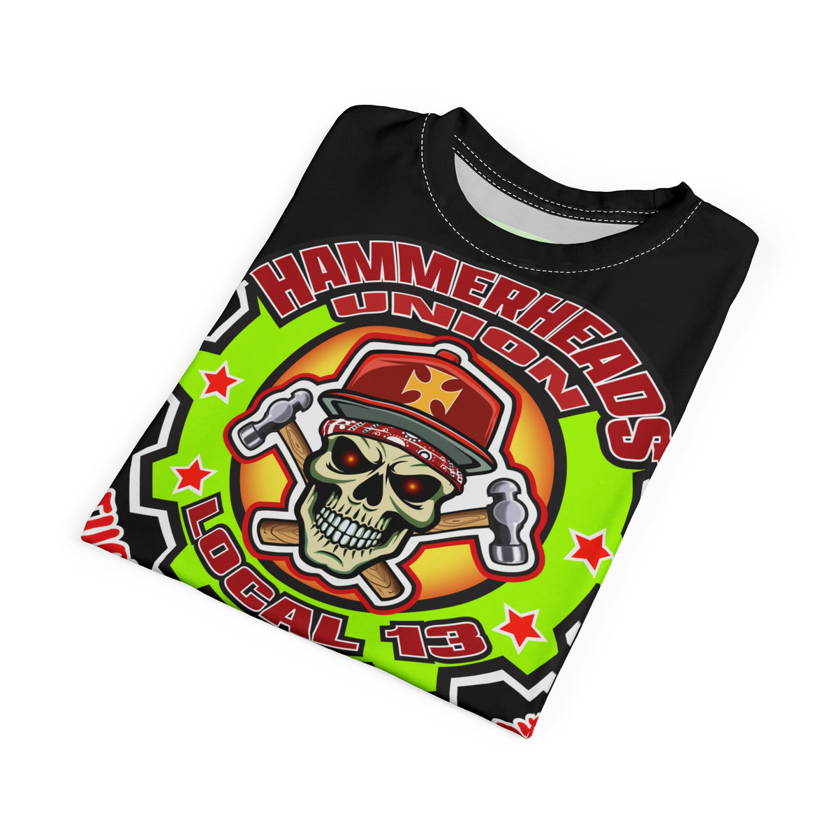 Hammerheads Union Local 13 (FAFO Version) HiViz Super Tee - Rough Tough Bad Attitude Motorcycle Riding Tee