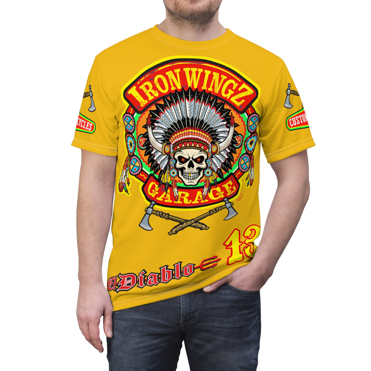 Iron Wingz Garage HiViZ Motorcycle Rider Super Tee