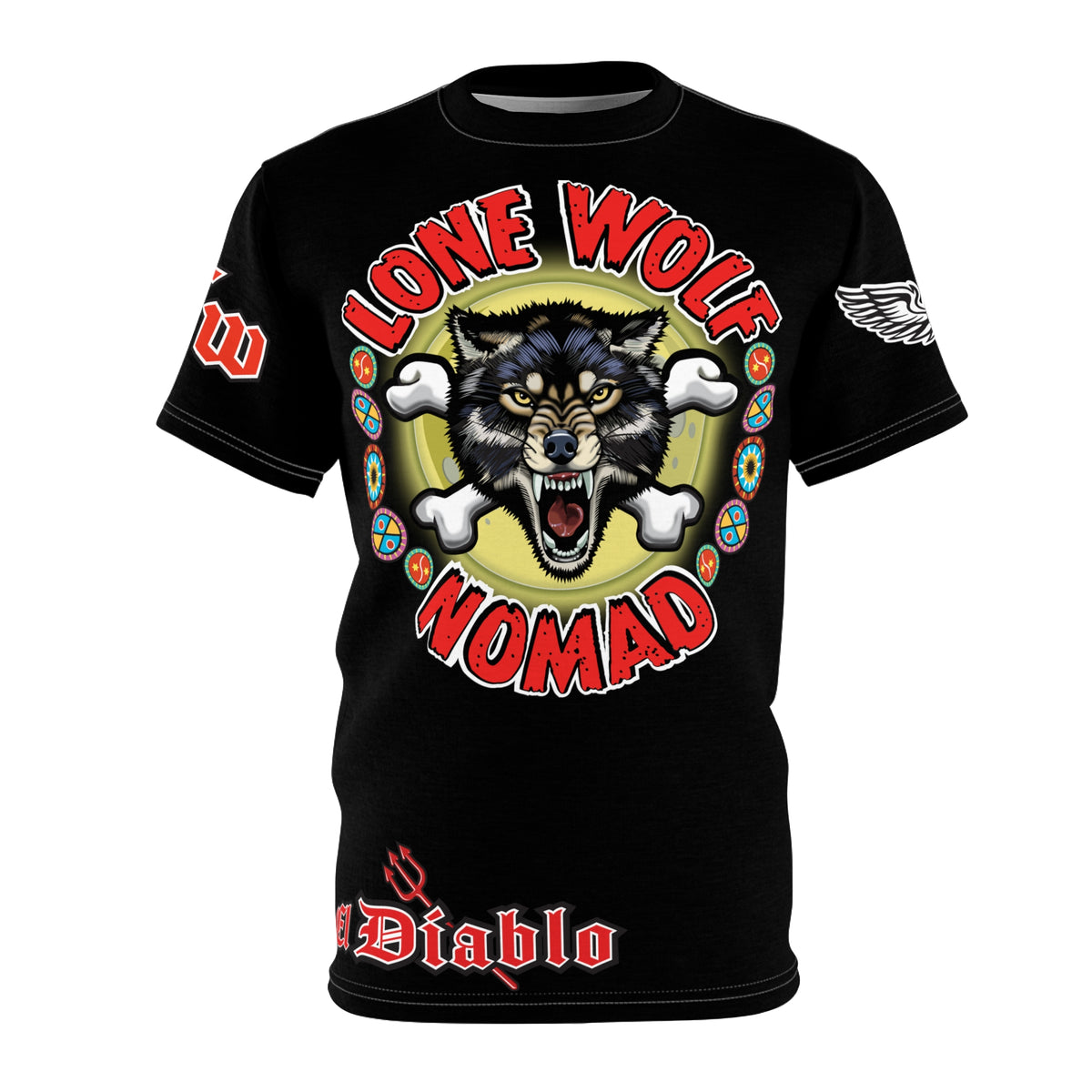 Lone Wolf Nomad HiViz Super Tee - For The Independent No Club Bikers For Life