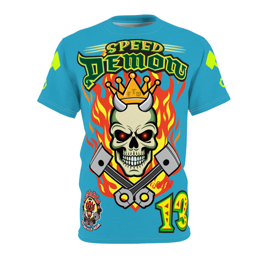 Speed Demon Hellfire HiViz Super Tee - THE Perfect Motorcycle Riding Tee - High Comfort & Perfect Fit Super Tee