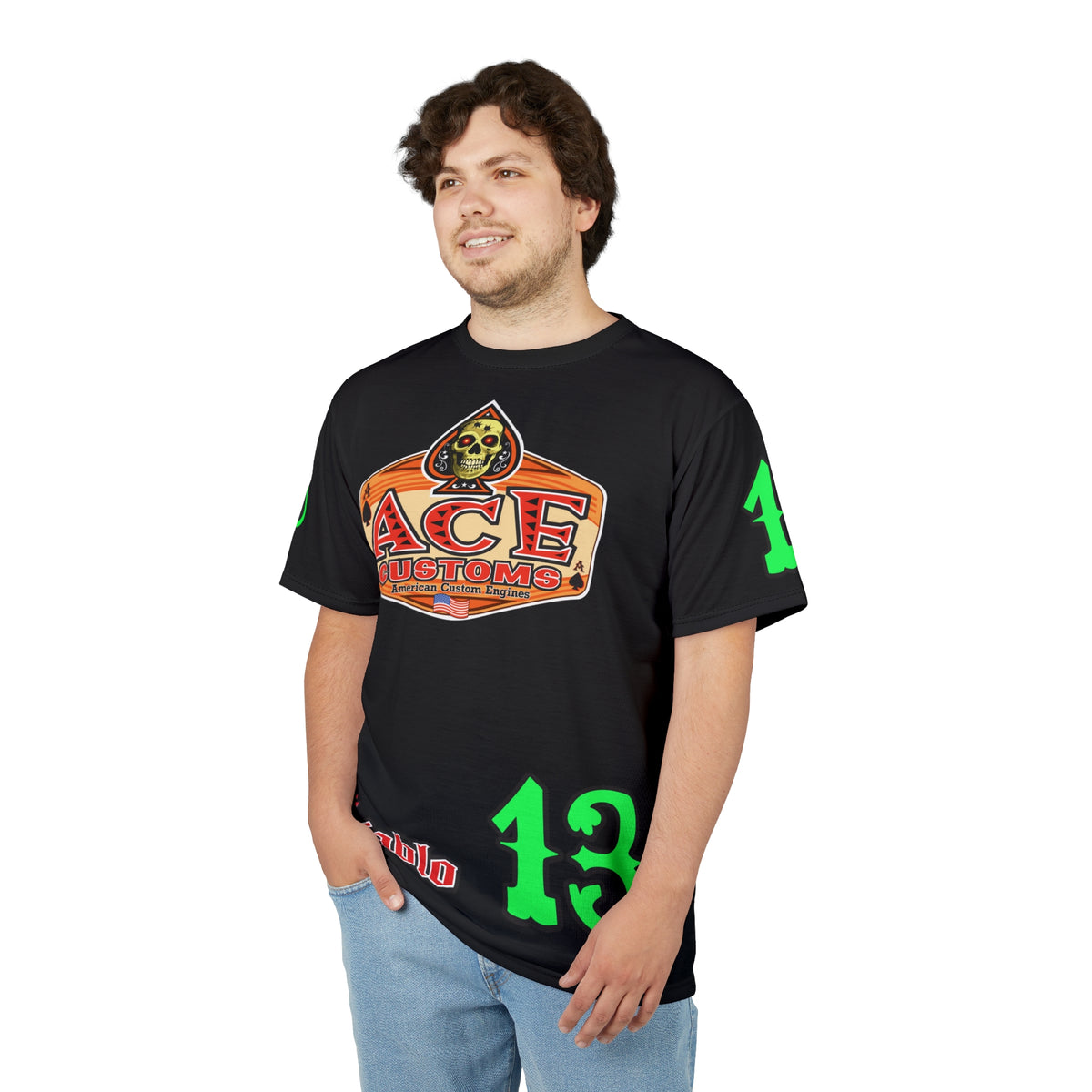 American Custom Engines ACE - Super HiViz Ace of Spades Lumina Green Back Graphics