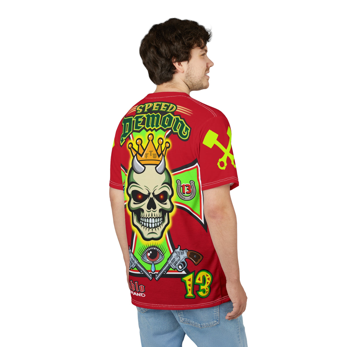 Speed Demon Hellfire HiViz Super Tee - THE Perfect Motorcycle Riding Tee - High Comfort & Perfect Fit Super Tee